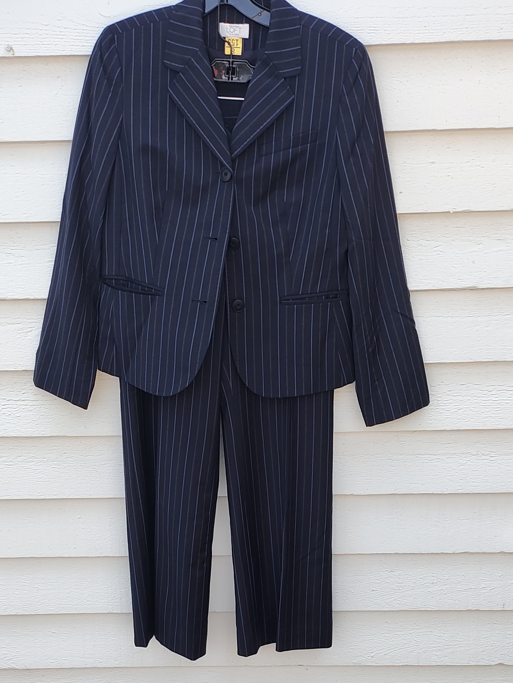 LOFT Navy Pinstripe Women's Suit - Blazer & Trousers